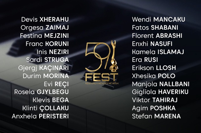Shpallet lista e këngëve pjesëmarrëse në edicionin e 59-të të Festivalit të Këngës në RTSH.